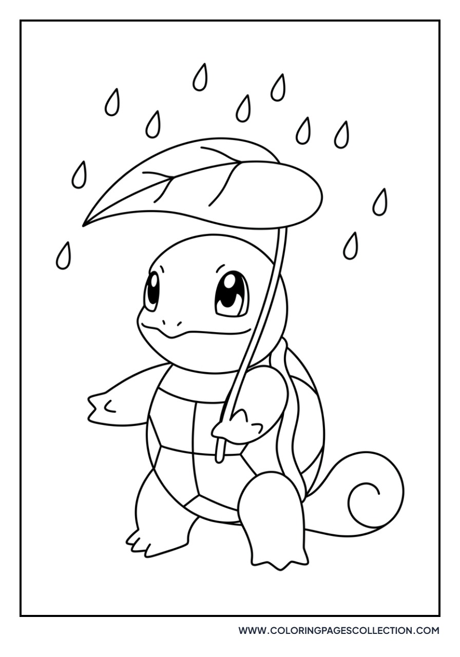 Squirtle Under an Umbrella