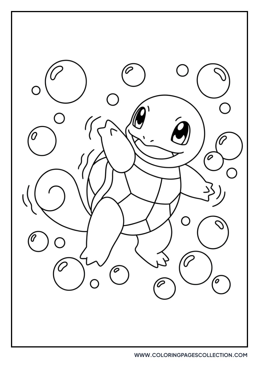 Squirtle Using Bubble Attack