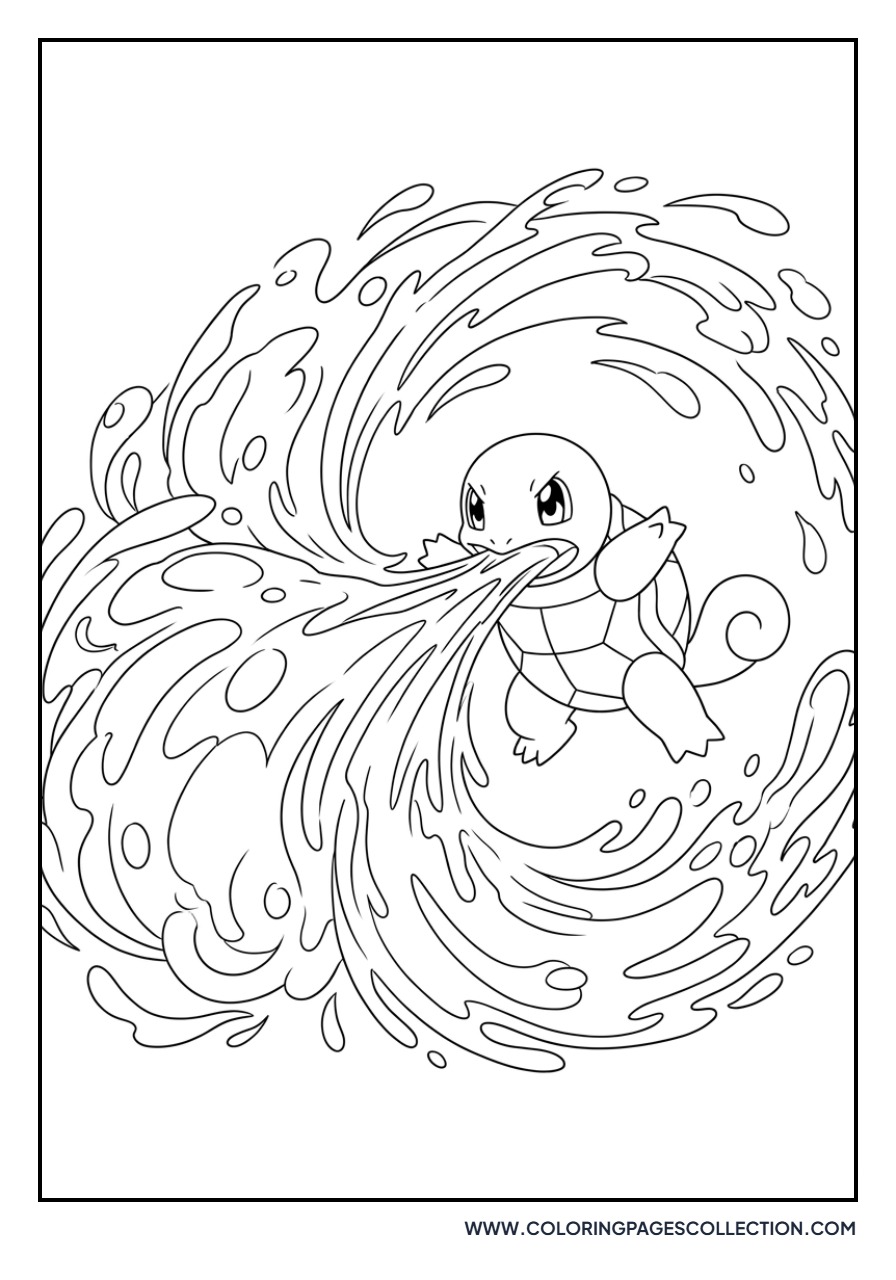 Squirtle Using Hydro Pump