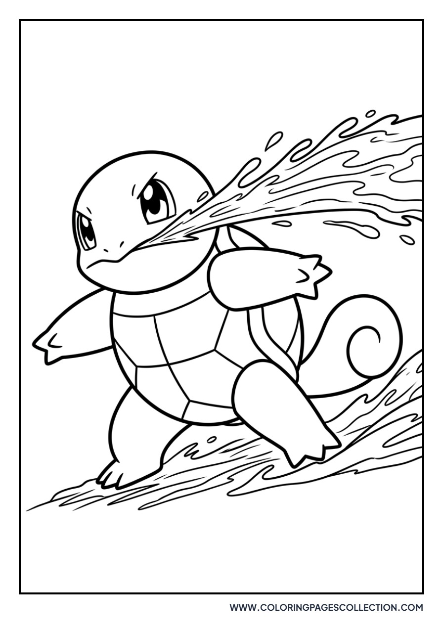 Squirtle Using Water Gun