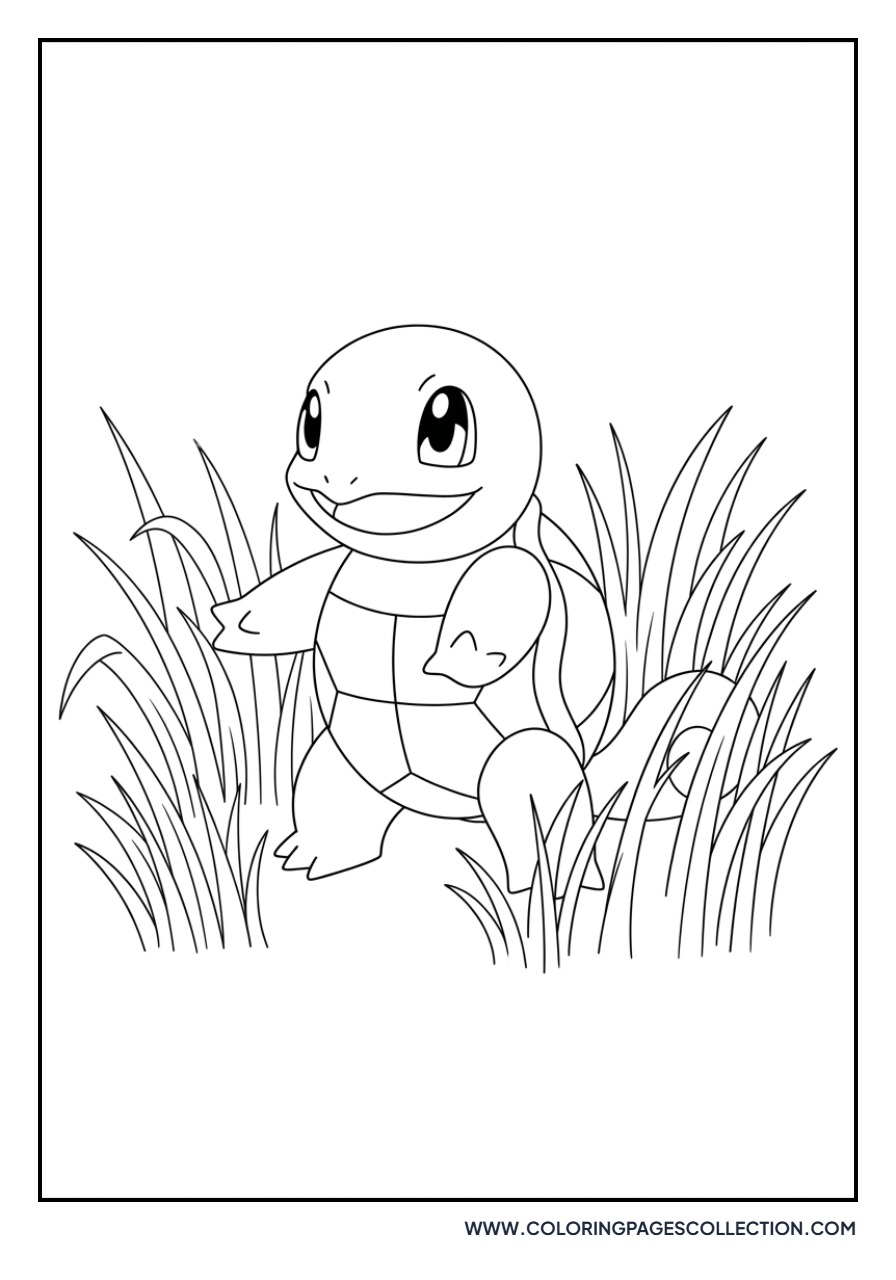 Squirtle Walking in Tall Grass