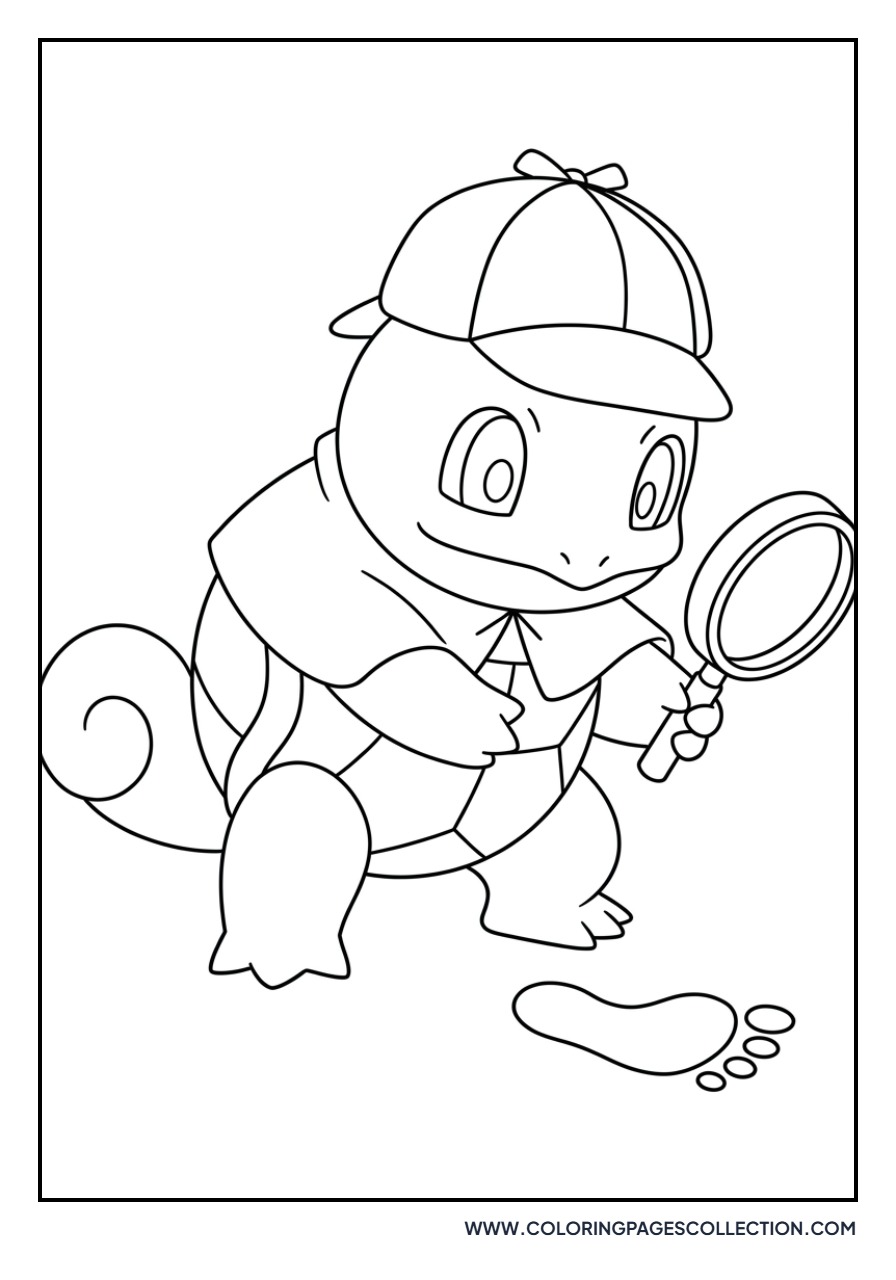 Squirtle with a Magnifying Glass