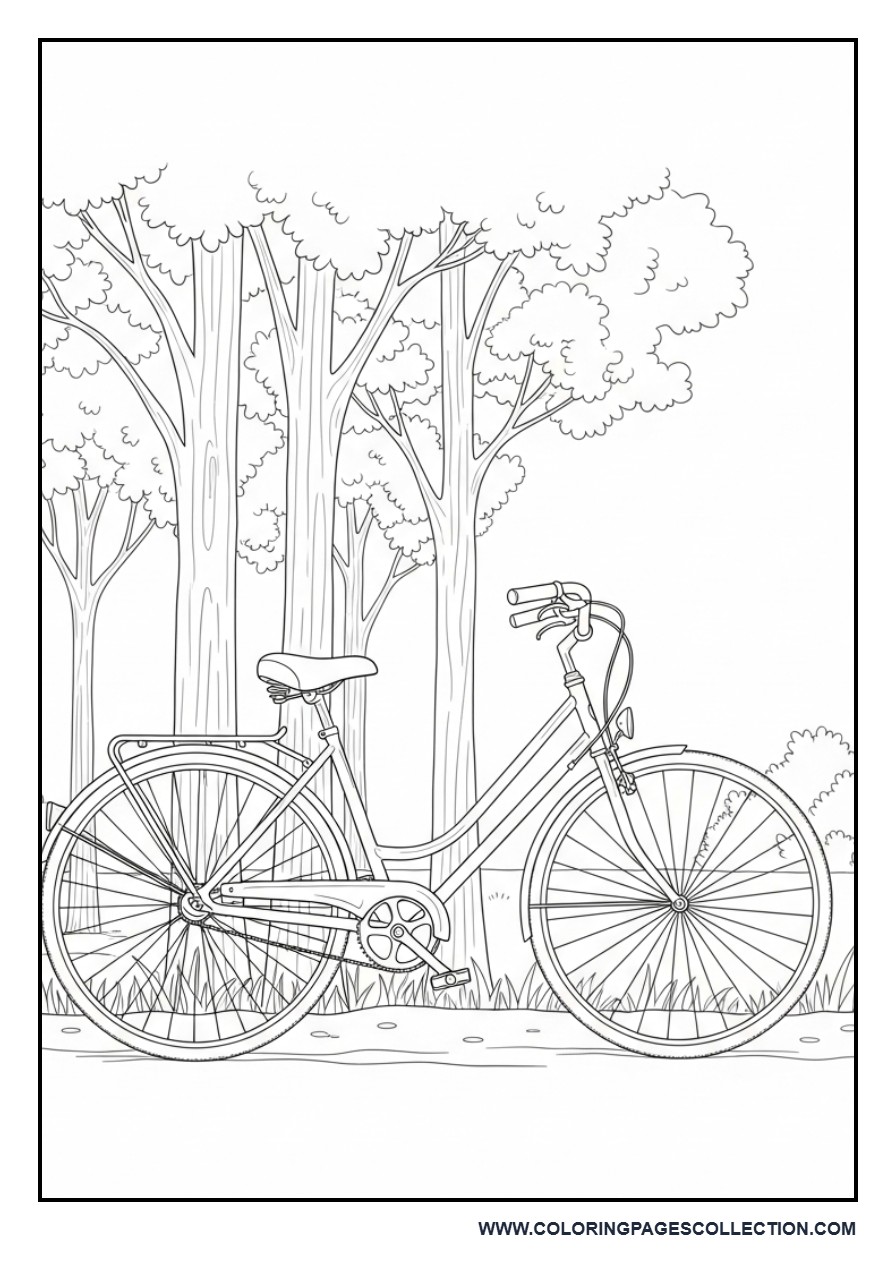 Bicycle Parked Near Trees