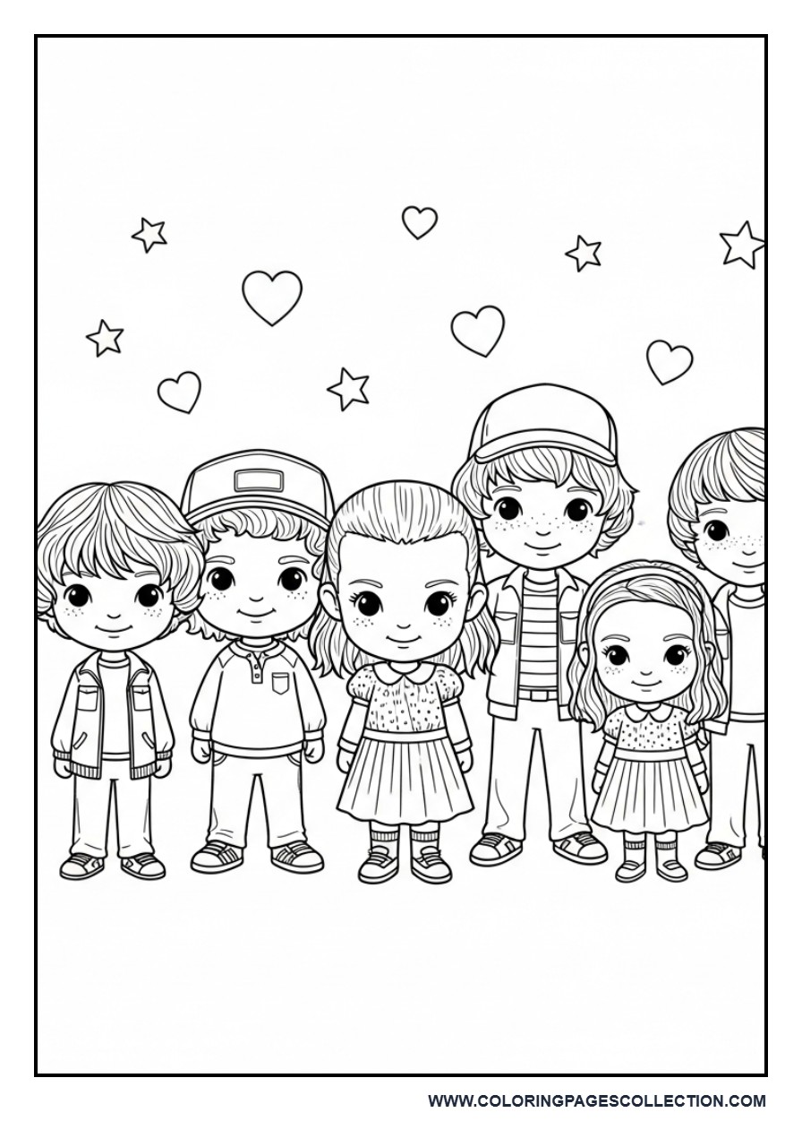 Chibi Friends Group Together