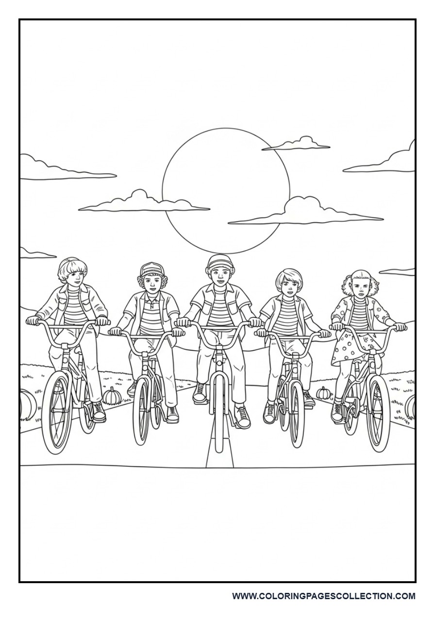 Halloween Night Bicycle Scene