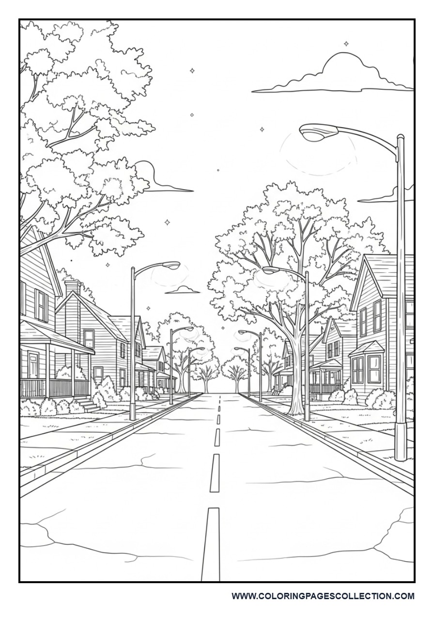 Hawkins Street Night Scene