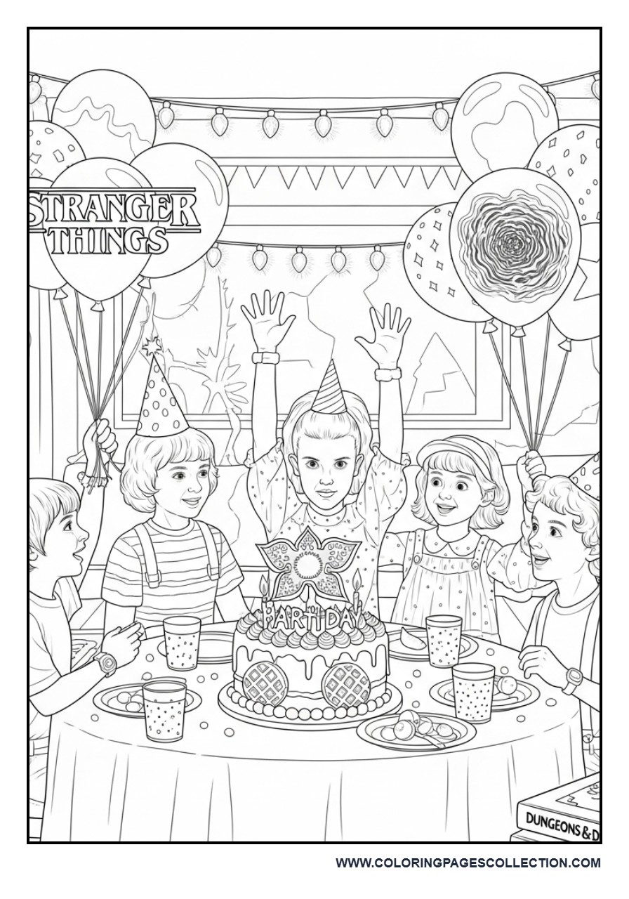 Stranger Things Birthday Party Scene
