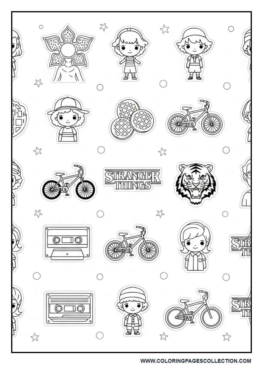 Stranger Things Sticker Sheet Style