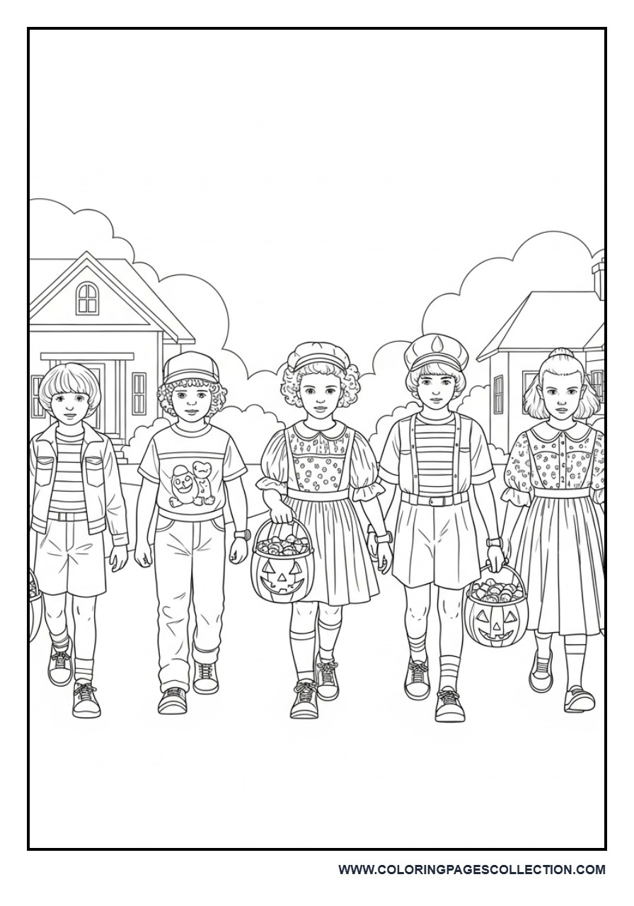 Trick or Treat Kids Scene