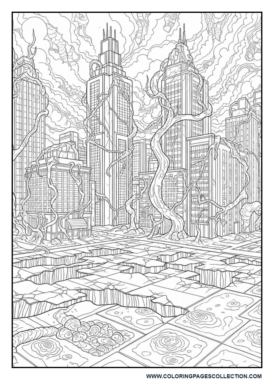 Upside Down City Scene