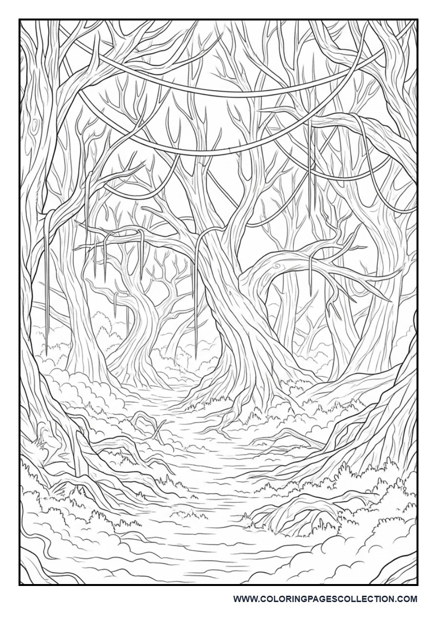 Upside Down Forest Scene