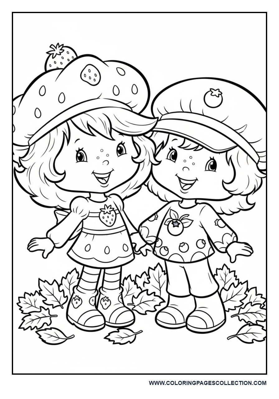 Strawberry Shortcake and Blueberry Muffin Smiling Together