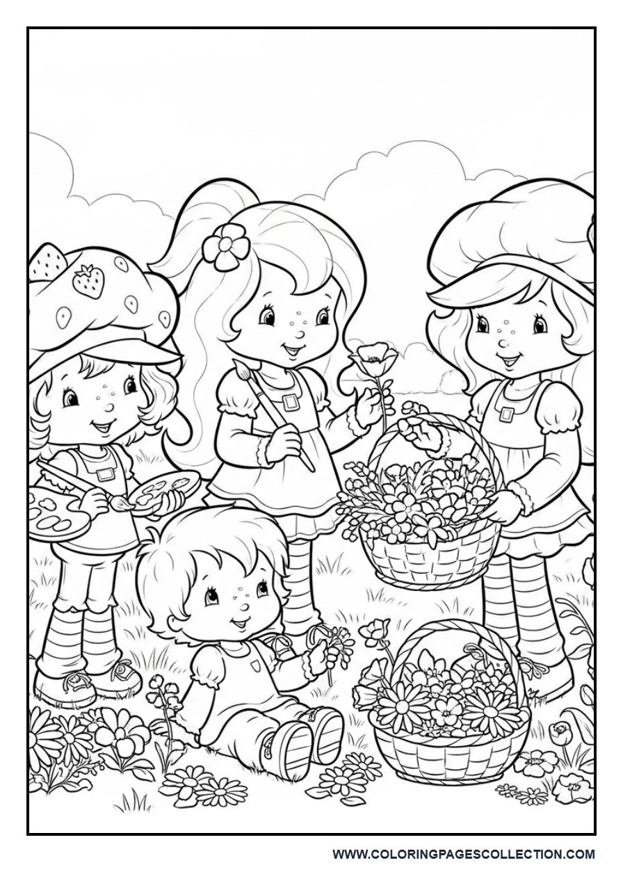 Strawberry Shortcake and Friends Collecting Wildflowers