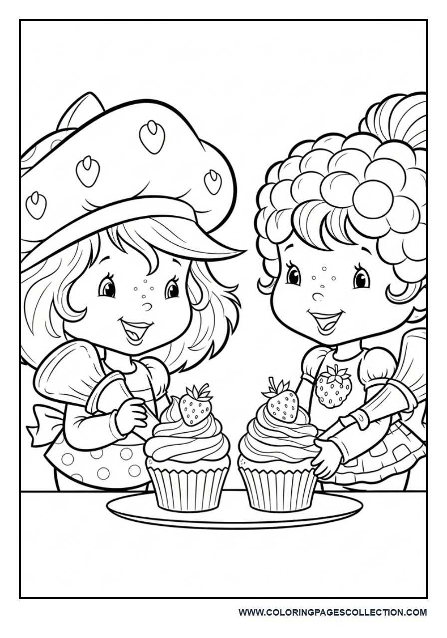 Strawberry Shortcake and Friends Decorating Cupcakes