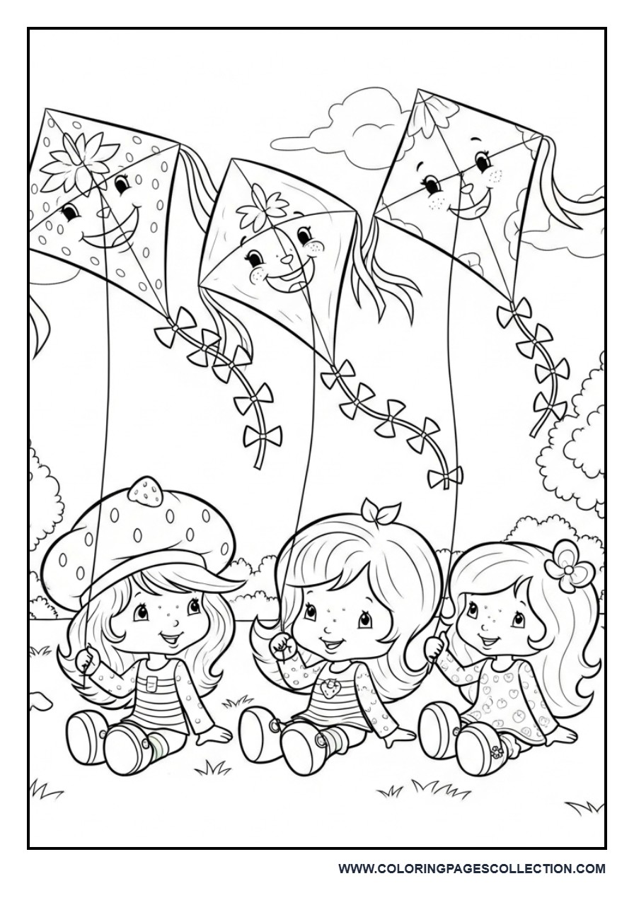 Strawberry Shortcake and Friends Flying Kites