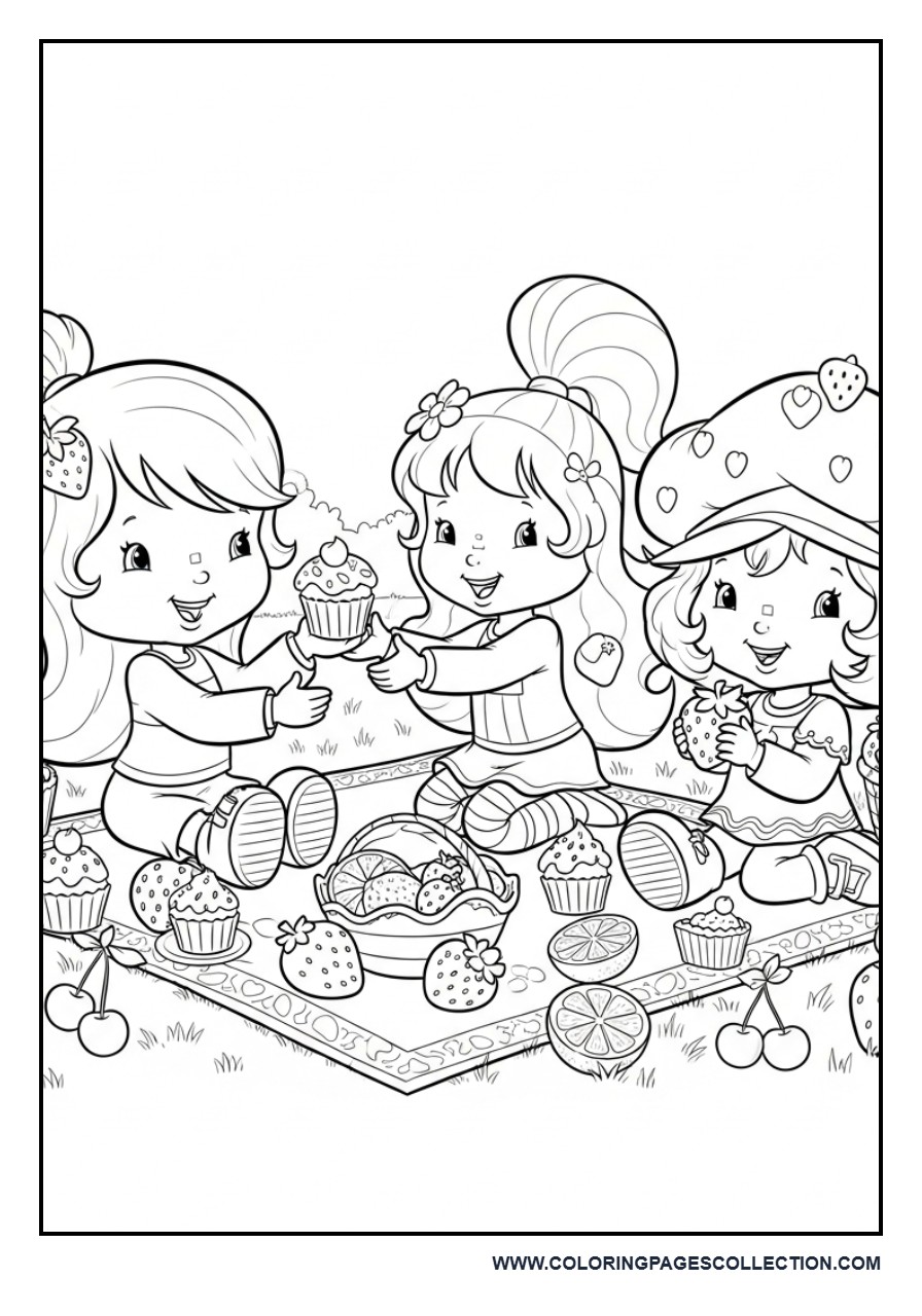 Strawberry Shortcake and Friends Having a Picnic