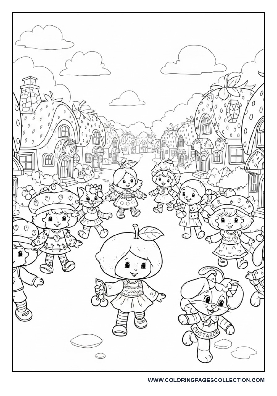 Strawberry Shortcake and Friends in a Beautiful Berry Village