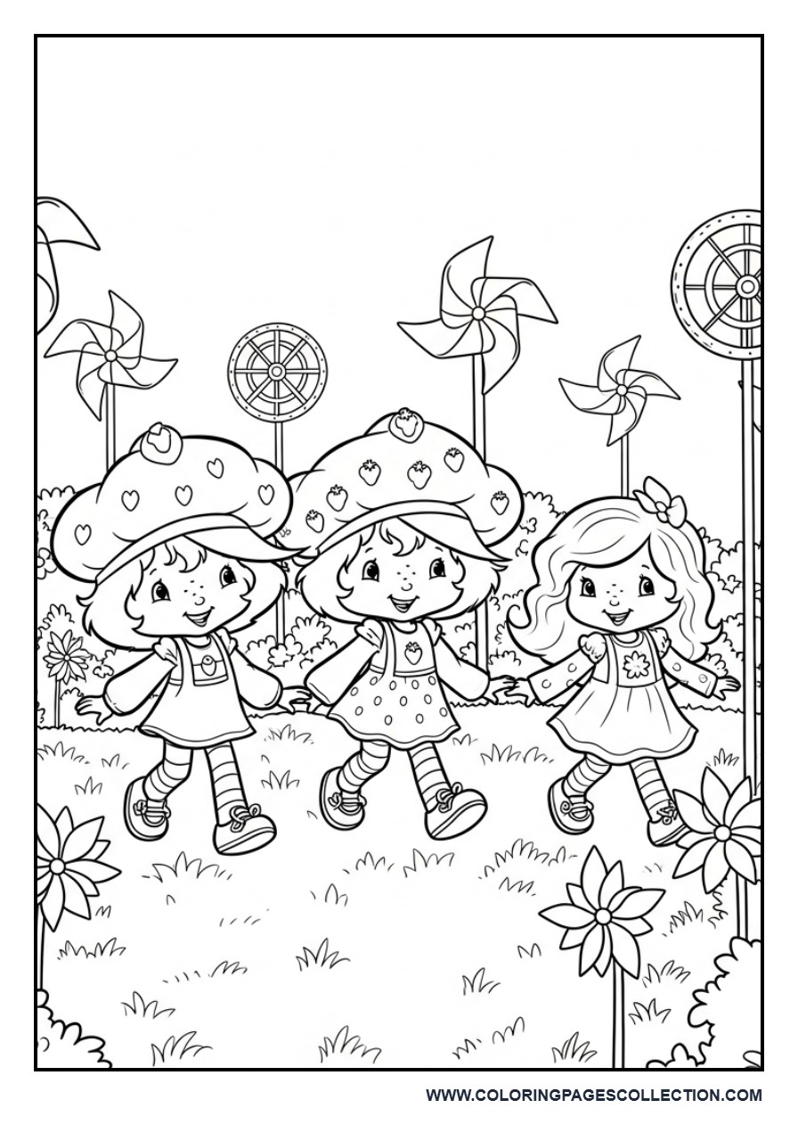 Strawberry Shortcake and Friends Making a Giant Friendship Quilt