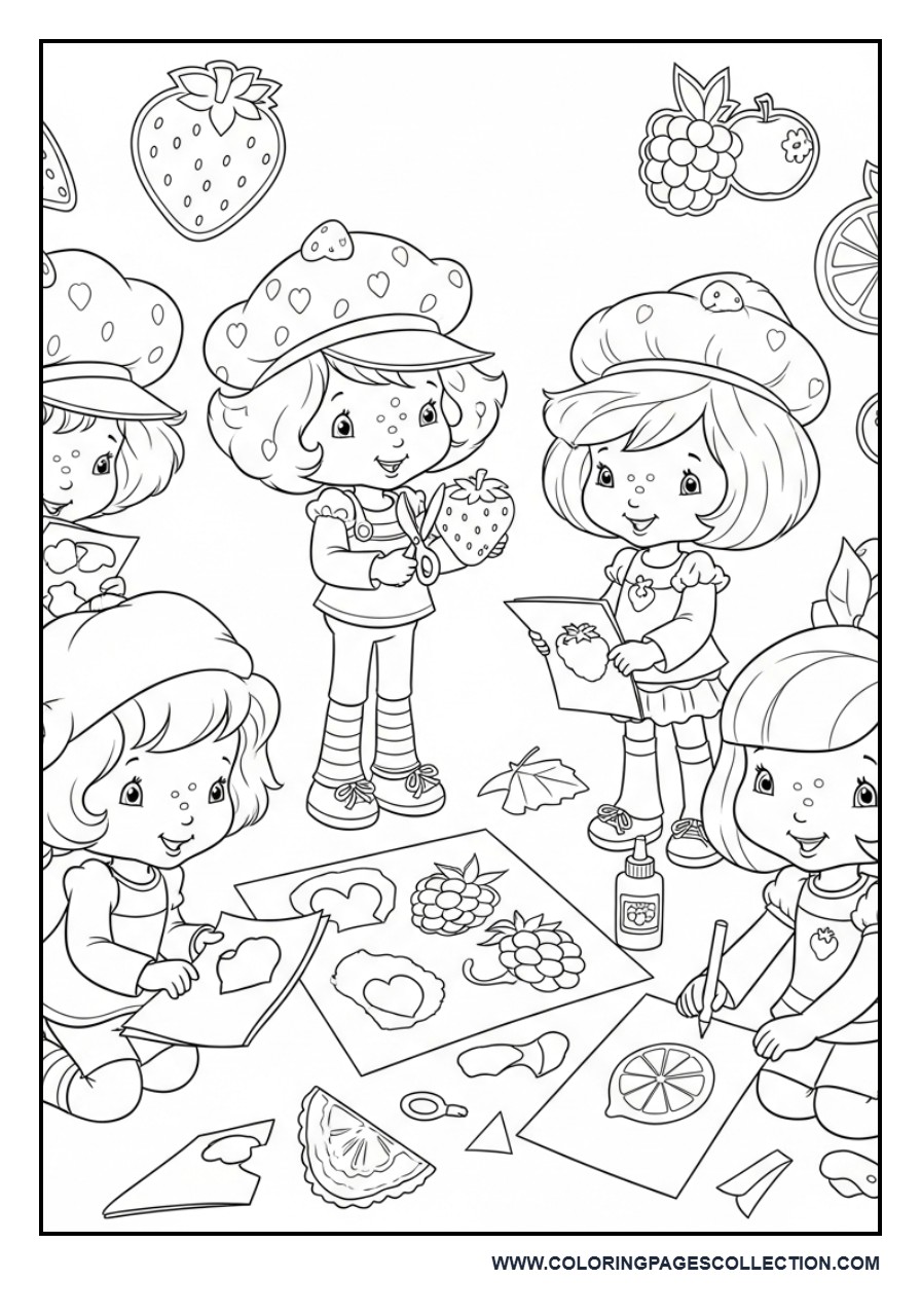 Strawberry Shortcake and Friends Making Berry Crafts