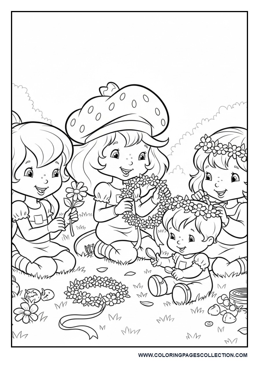 Strawberry Shortcake and Friends Making Flower Crowns