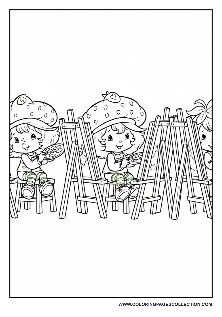 Strawberry Shortcake and Friends Painting Together