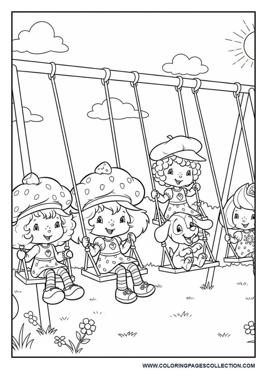 Strawberry Shortcake and Friends Playing at the Playground