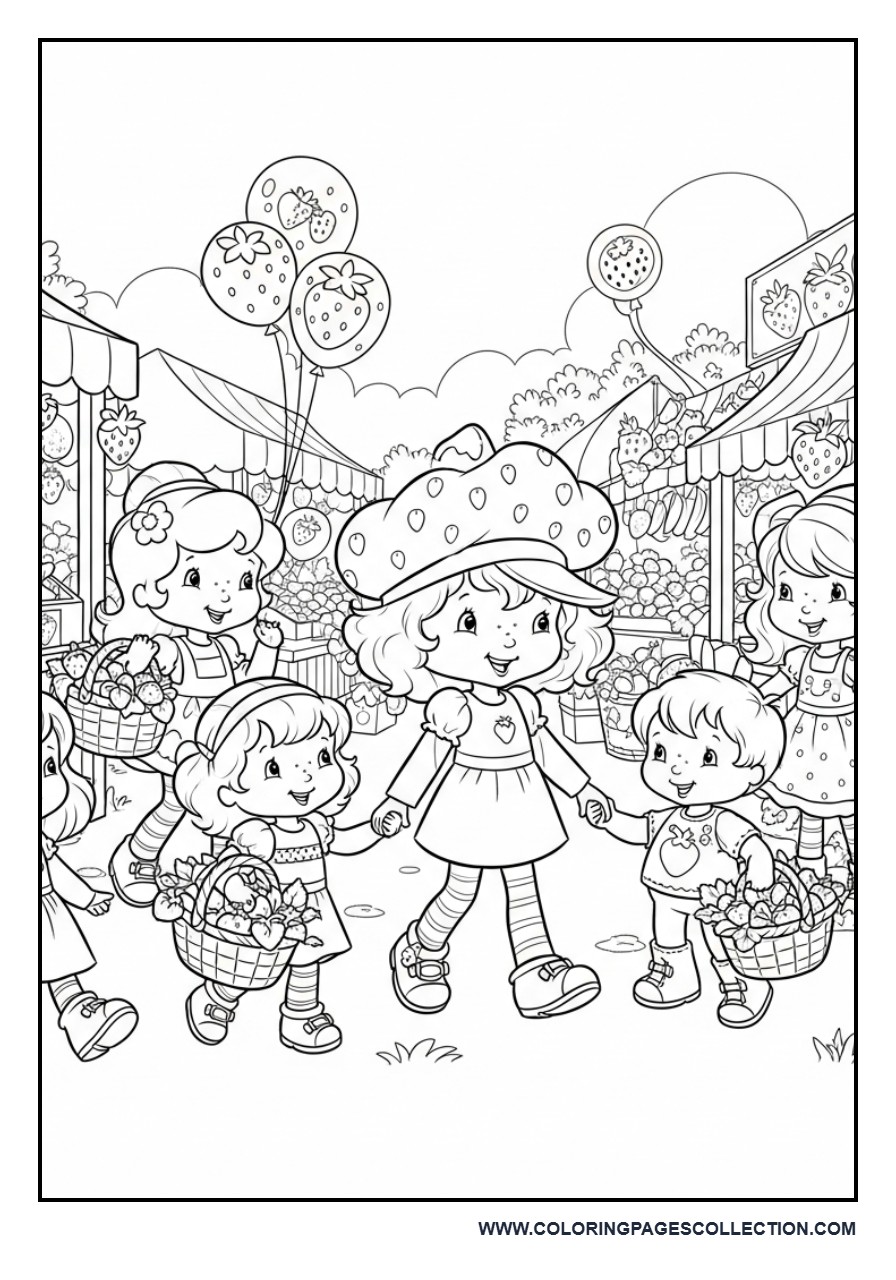 Strawberry Shortcake and Friends Shopping at the Berry Market