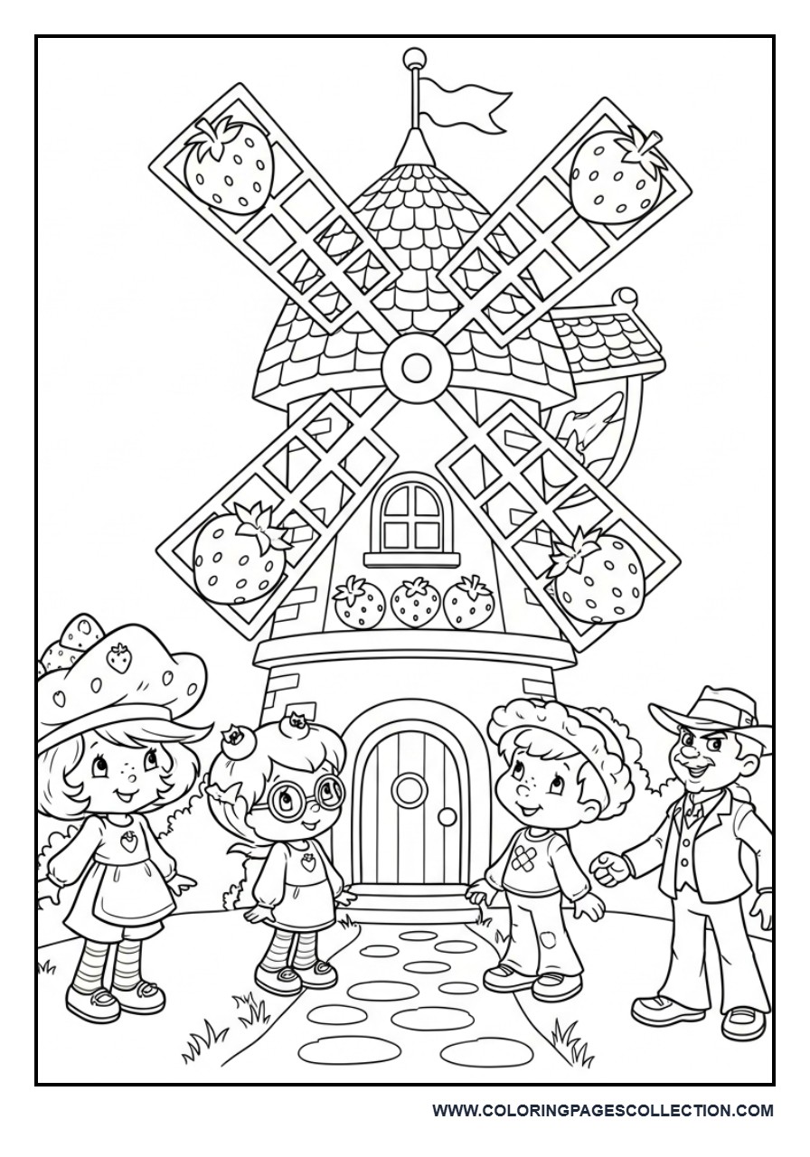 Strawberry Shortcake and Friends Visiting a Berry Windmill
