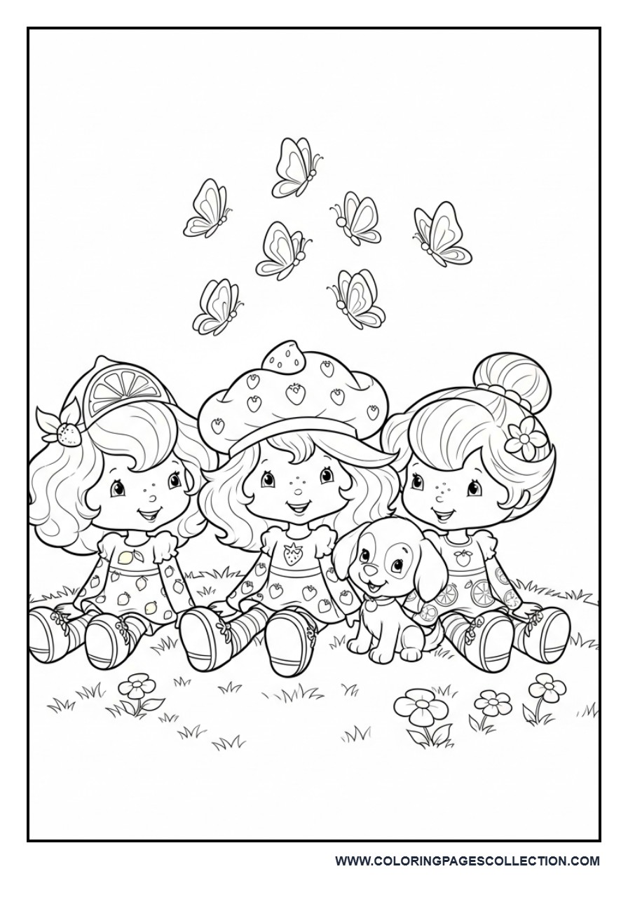 Strawberry Shortcake and Friends Watching Butterflies