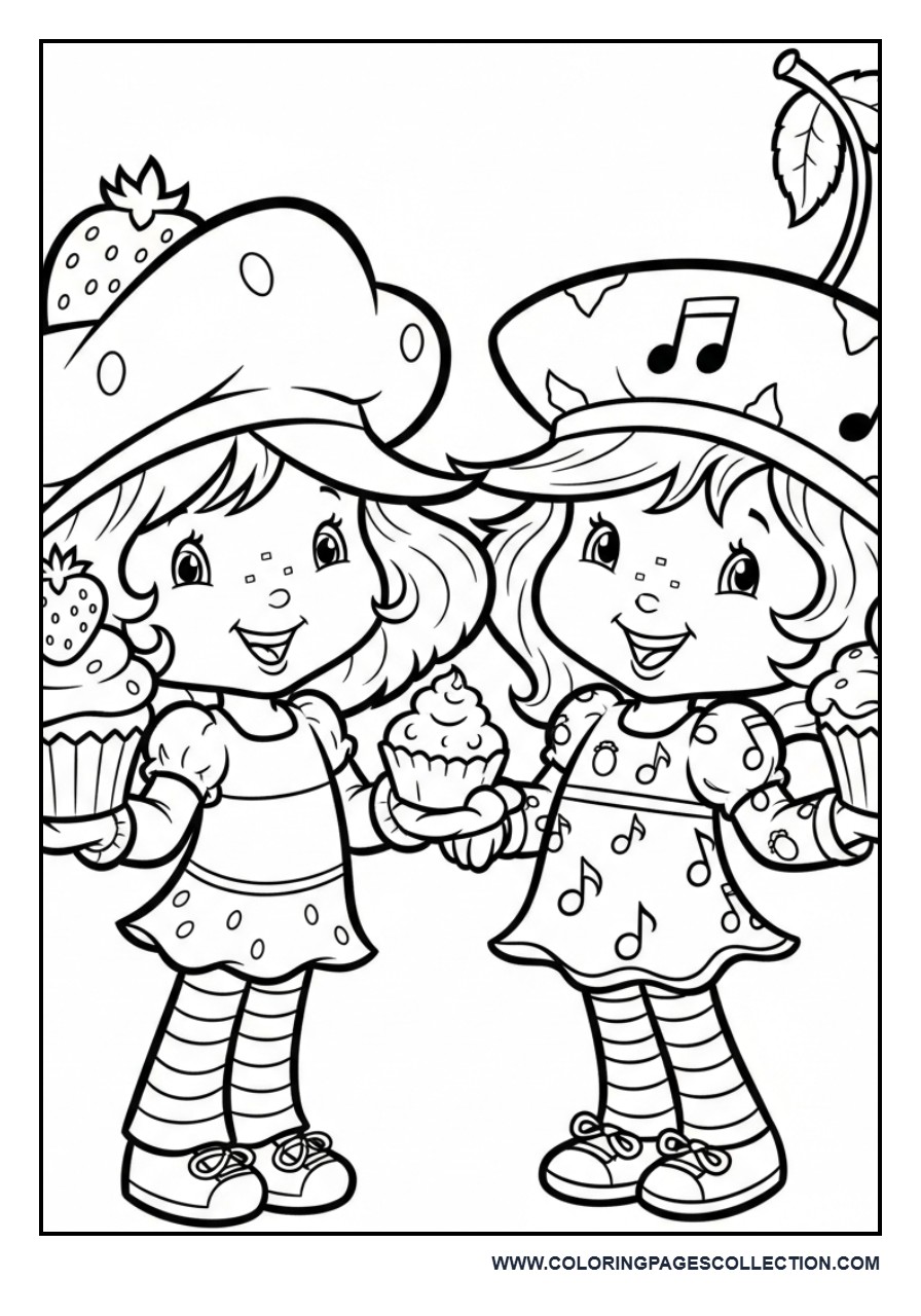 Strawberry Shortcake with Cherry Jam Holding Cupcakes