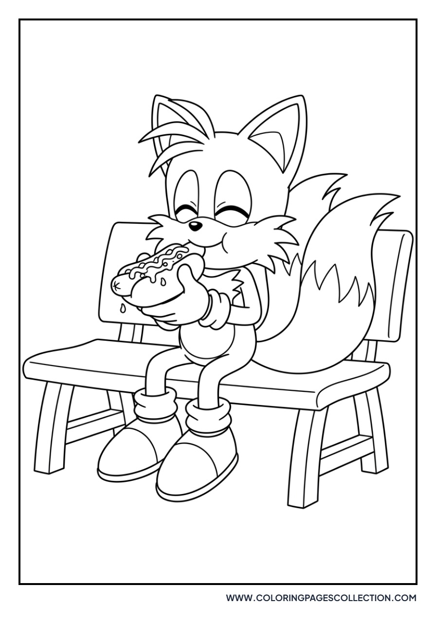 Tails Eating a Chili Dog