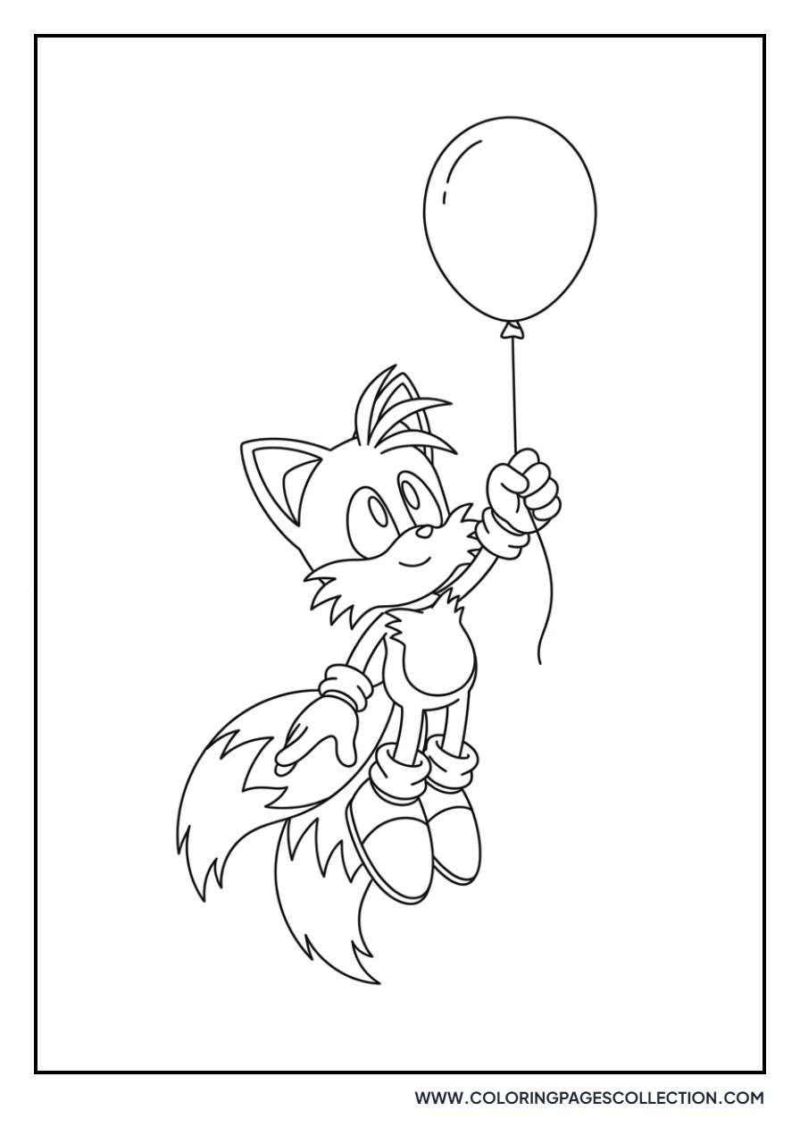 Tails Holding a Balloon