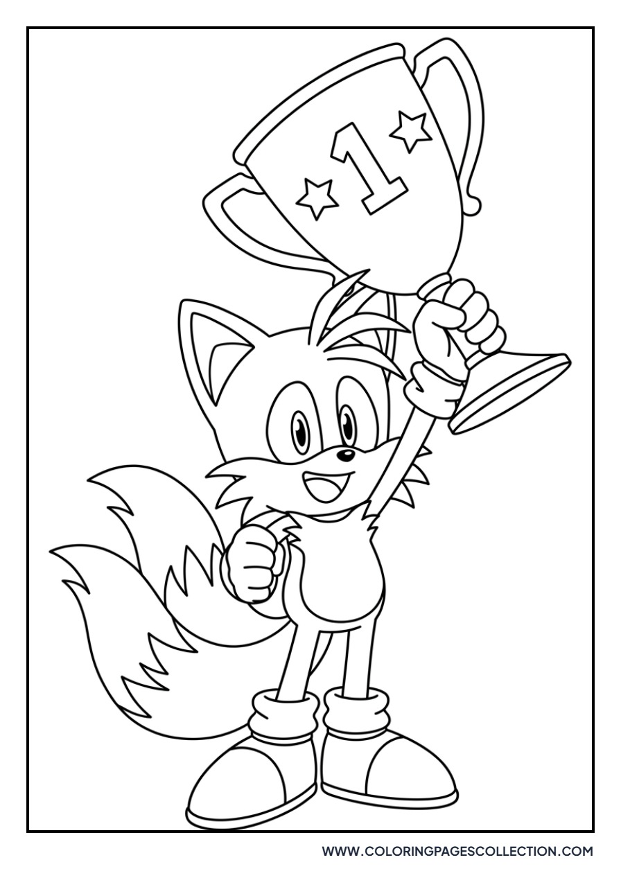 Tails Holding a Trophy