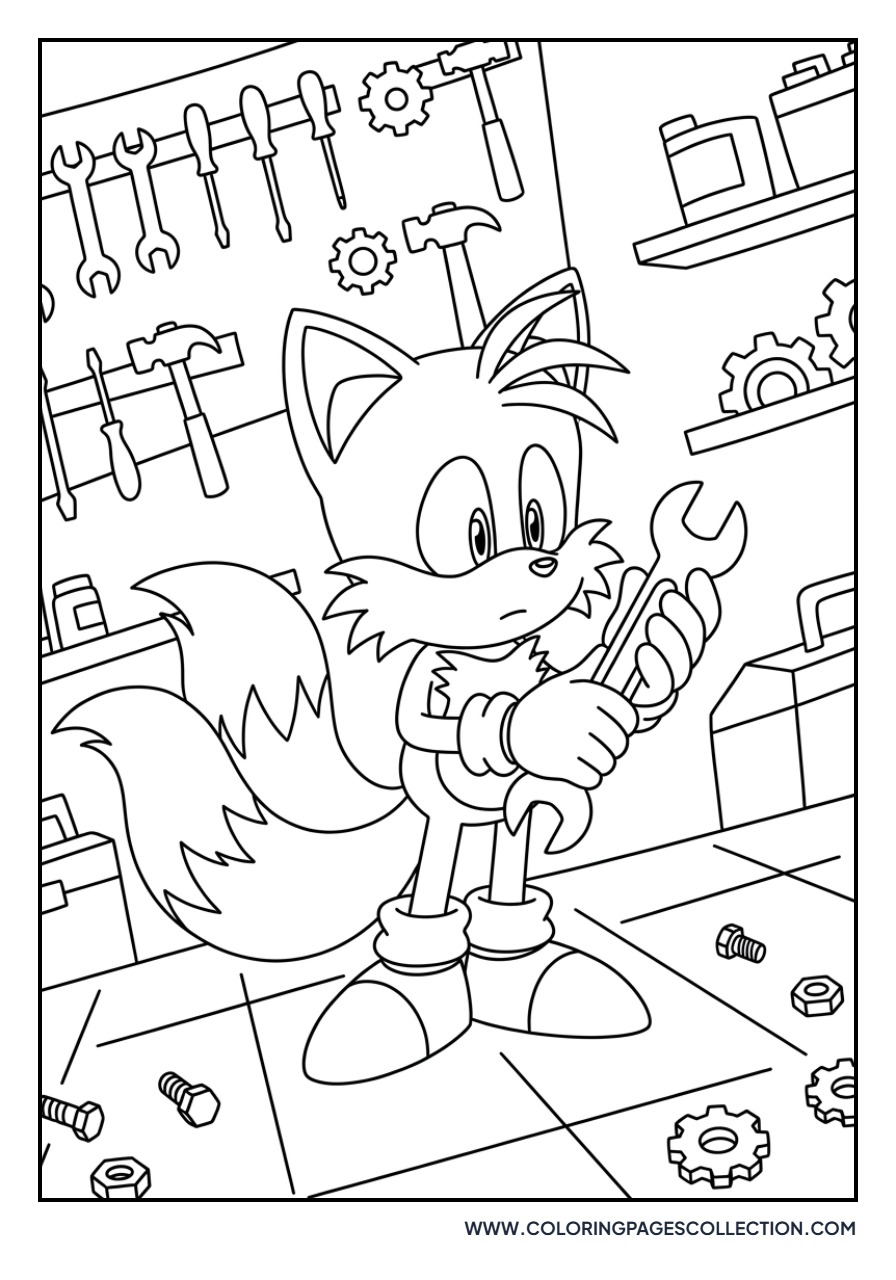 Tails Holding a Wrench