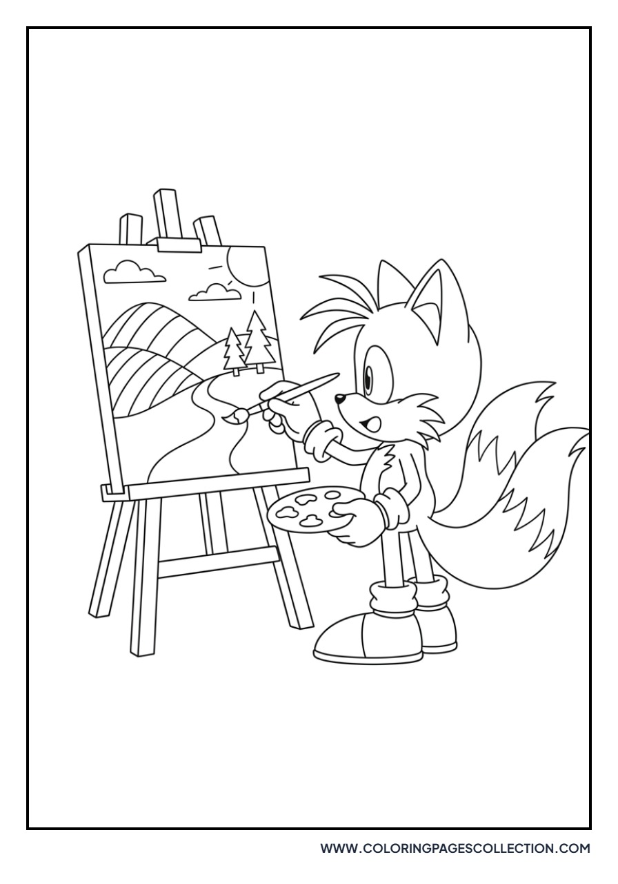 Tails Painting a Picture
