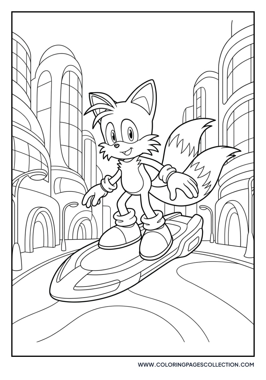 Tails Riding a Hoverboard