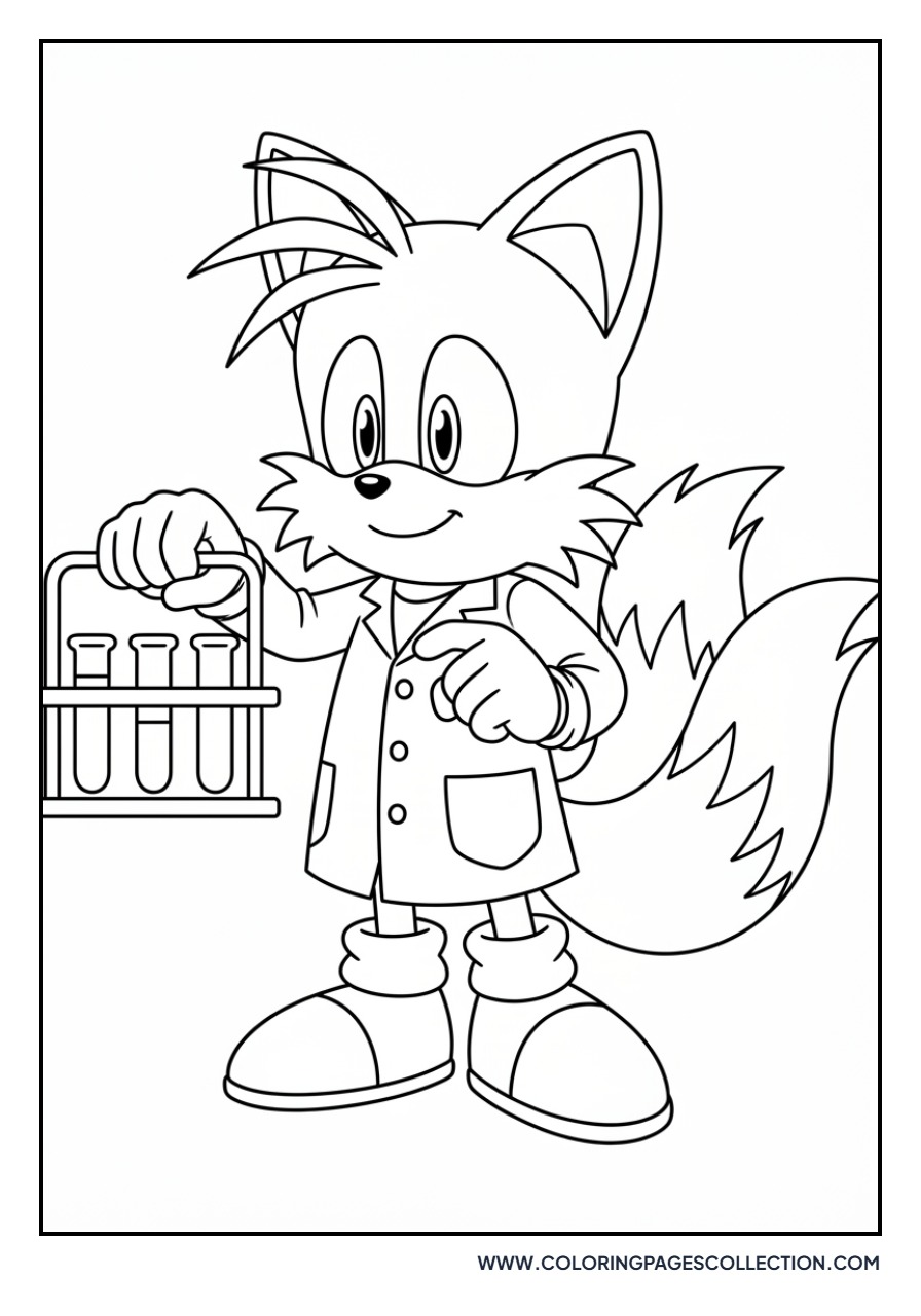 Tails Wearing a Lab Coat