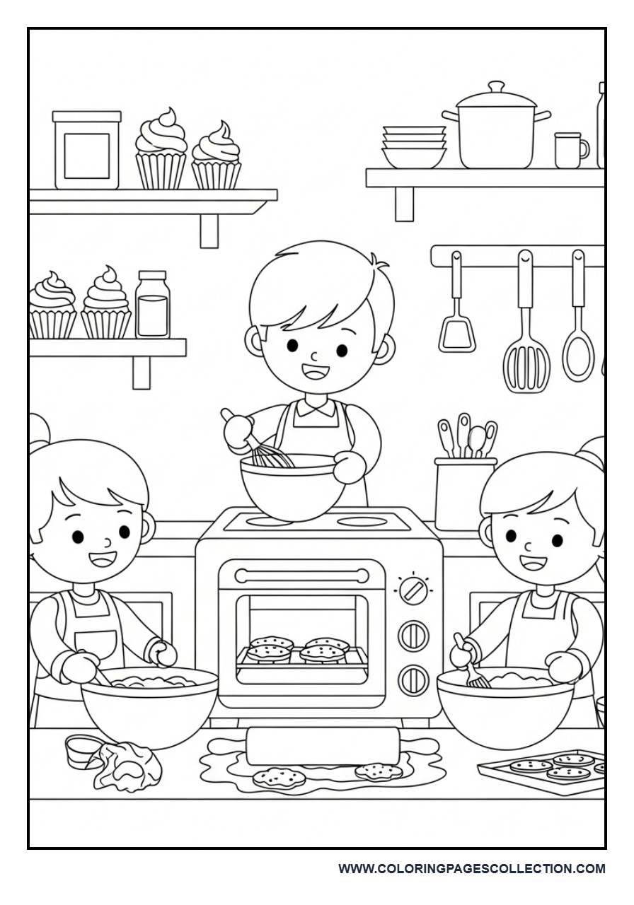 Toy Friends Baking Together