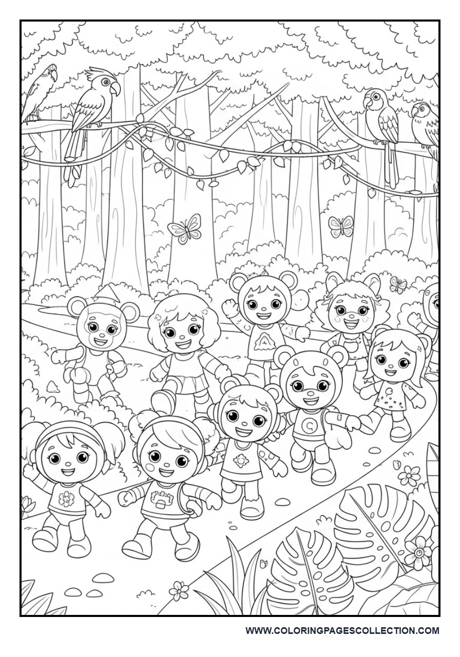 Toy Friends Exploring a Jungle