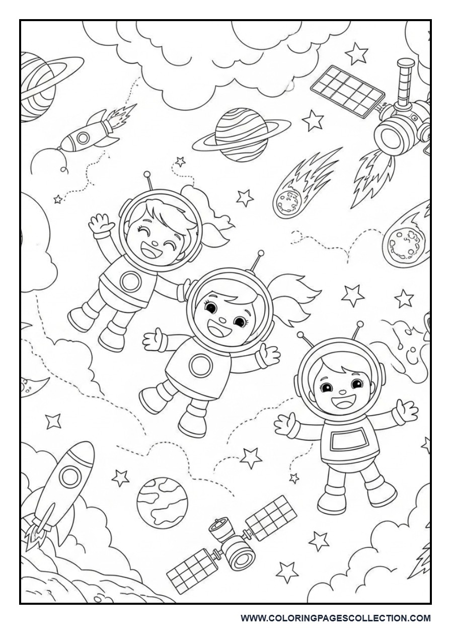 Toy Friends Exploring Outer Space
