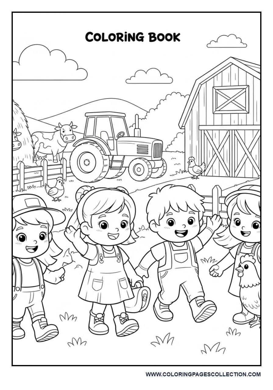 Toy Friends Visiting a Farm