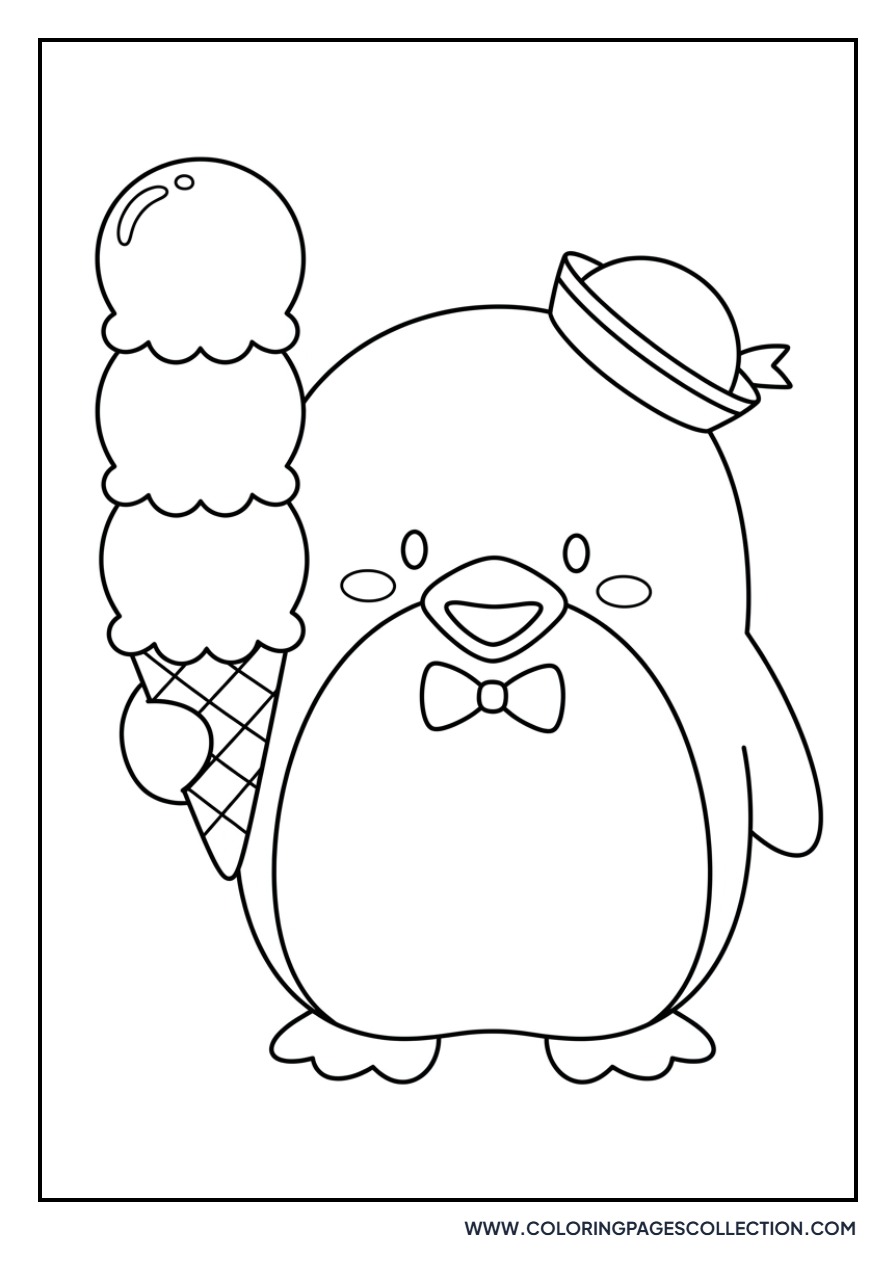 Tuxedo Sam Eating Ice Cream