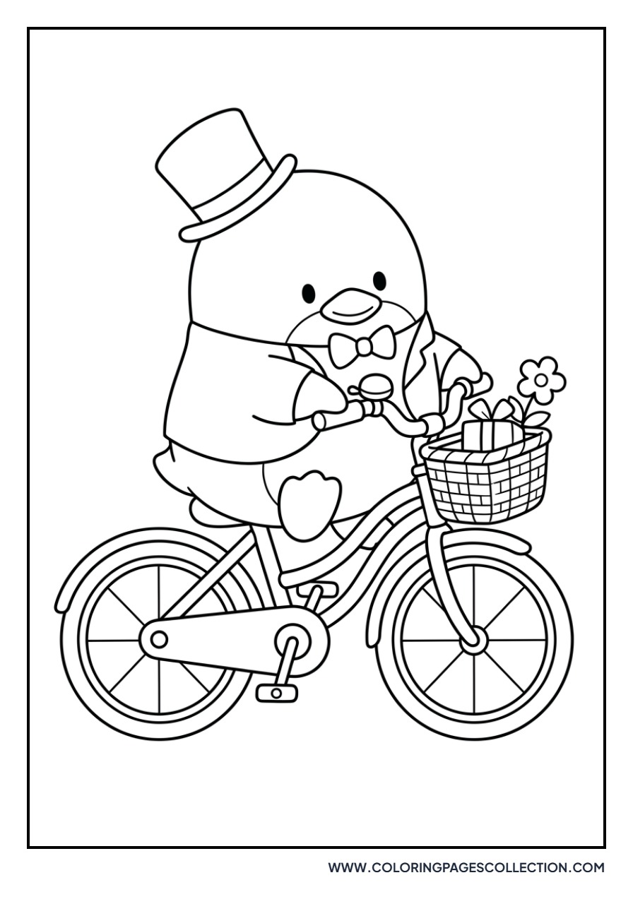 Tuxedo Sam on a Bicycle