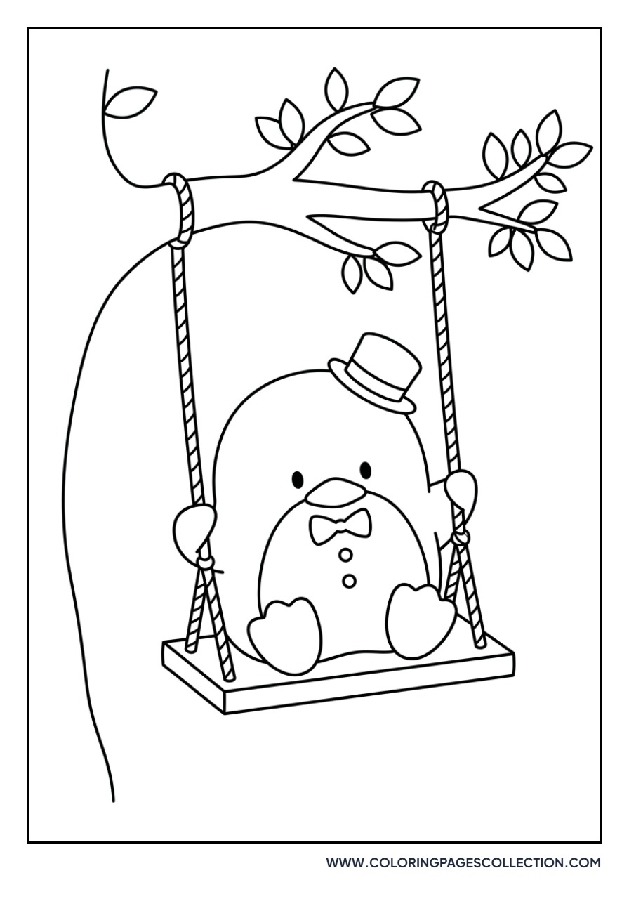 Tuxedo Sam on a Swing