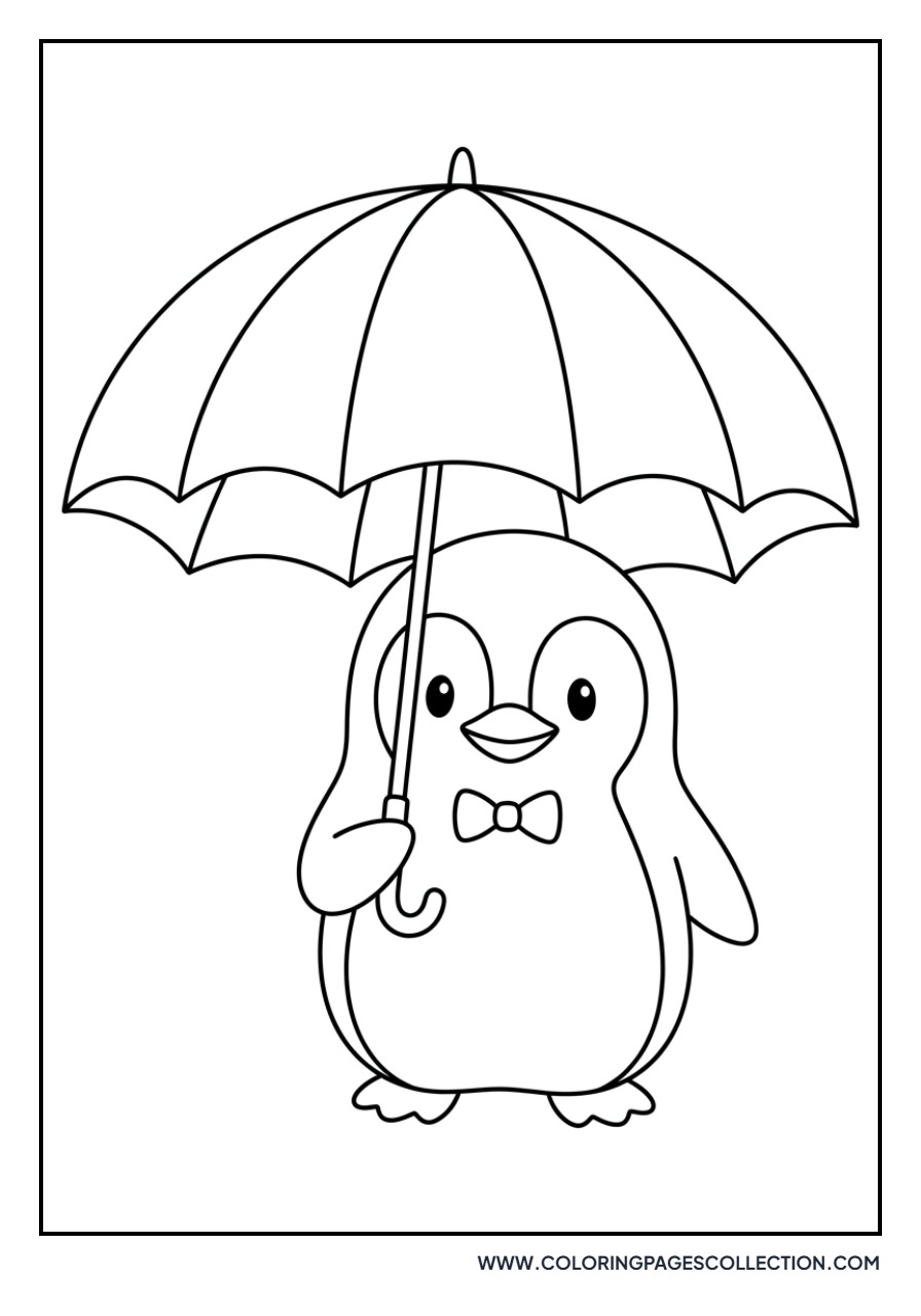 Tuxedo Sam Under an Umbrella