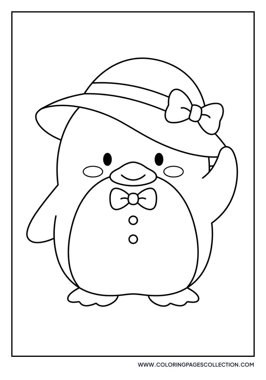 Tuxedo Sam Wearing a Sun Hat