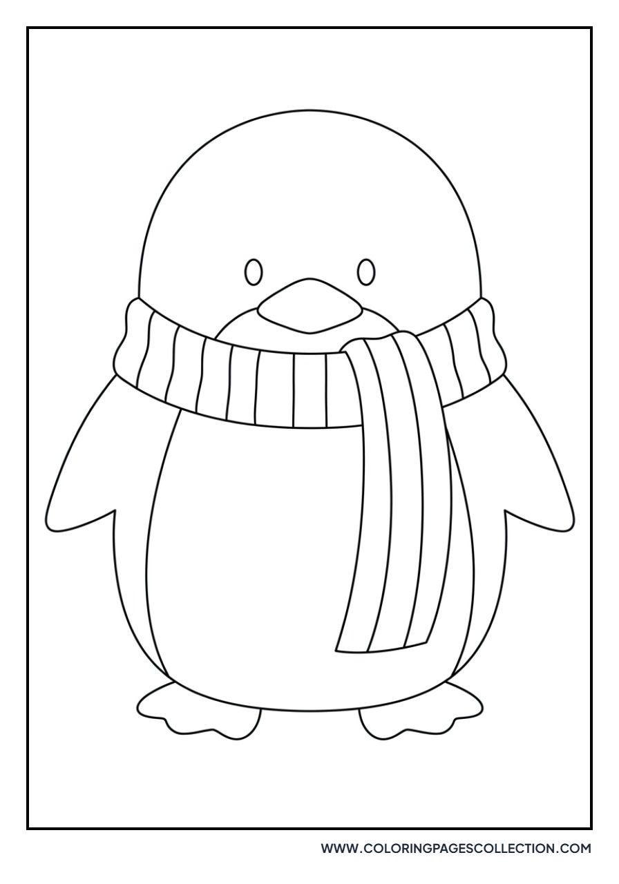 Tuxedo Sam Wearing a Winter Scarf