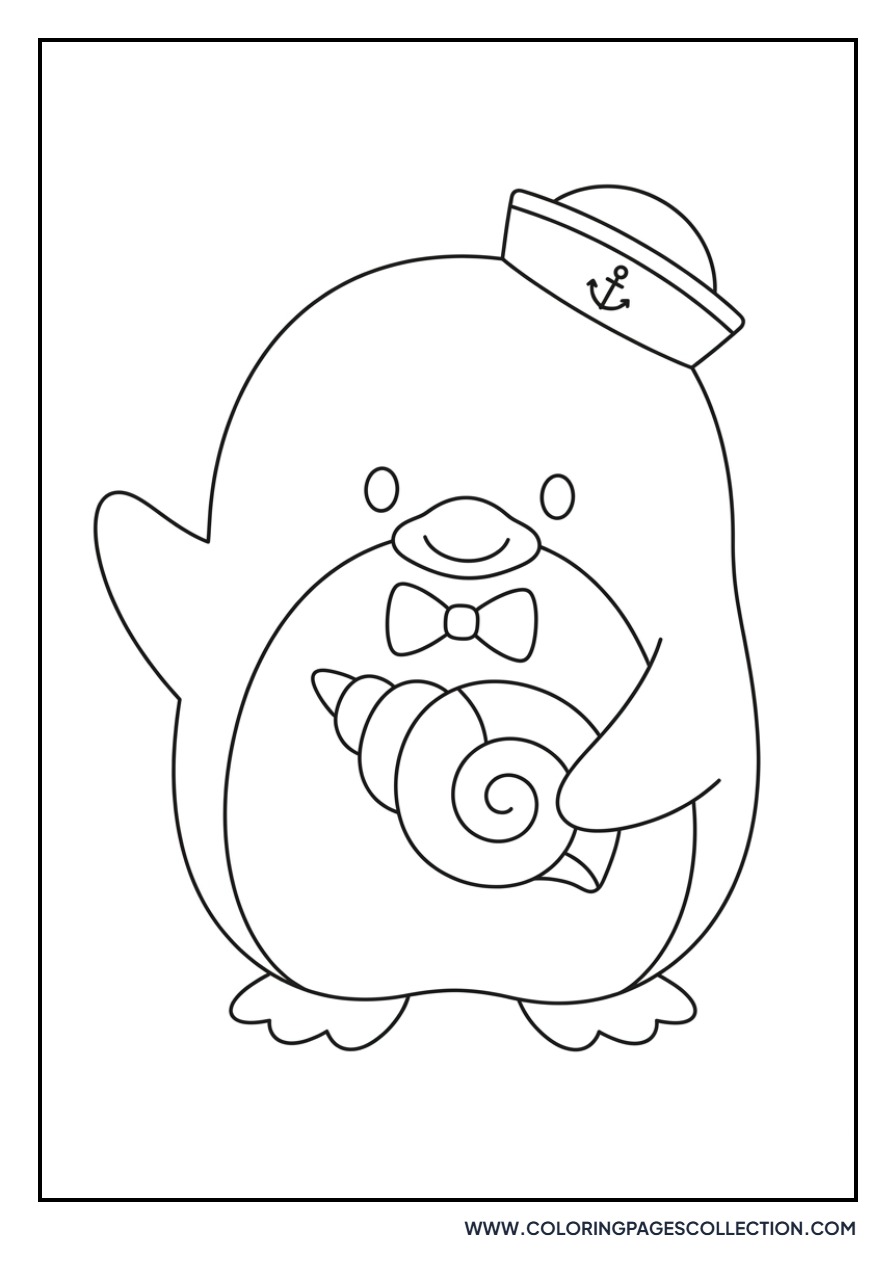 Tuxedo Sam with a Sea Shell