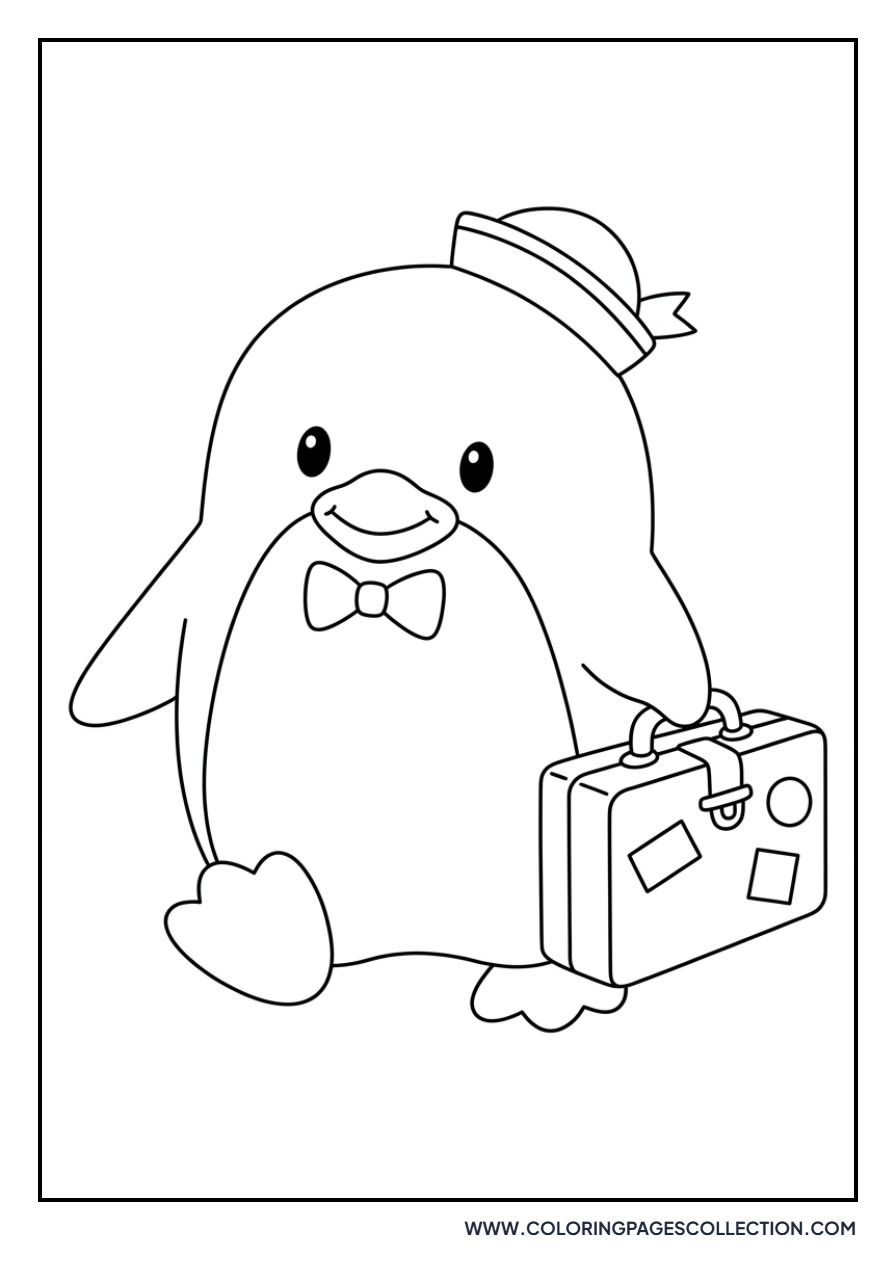 Tuxedo Sam with a Suitcase