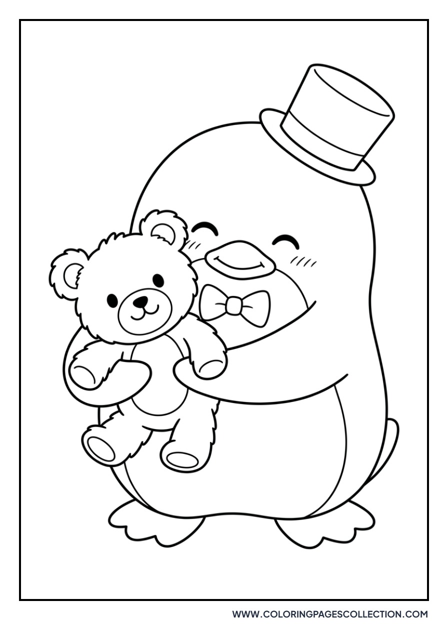 Tuxedo Sam with a Teddy Bear